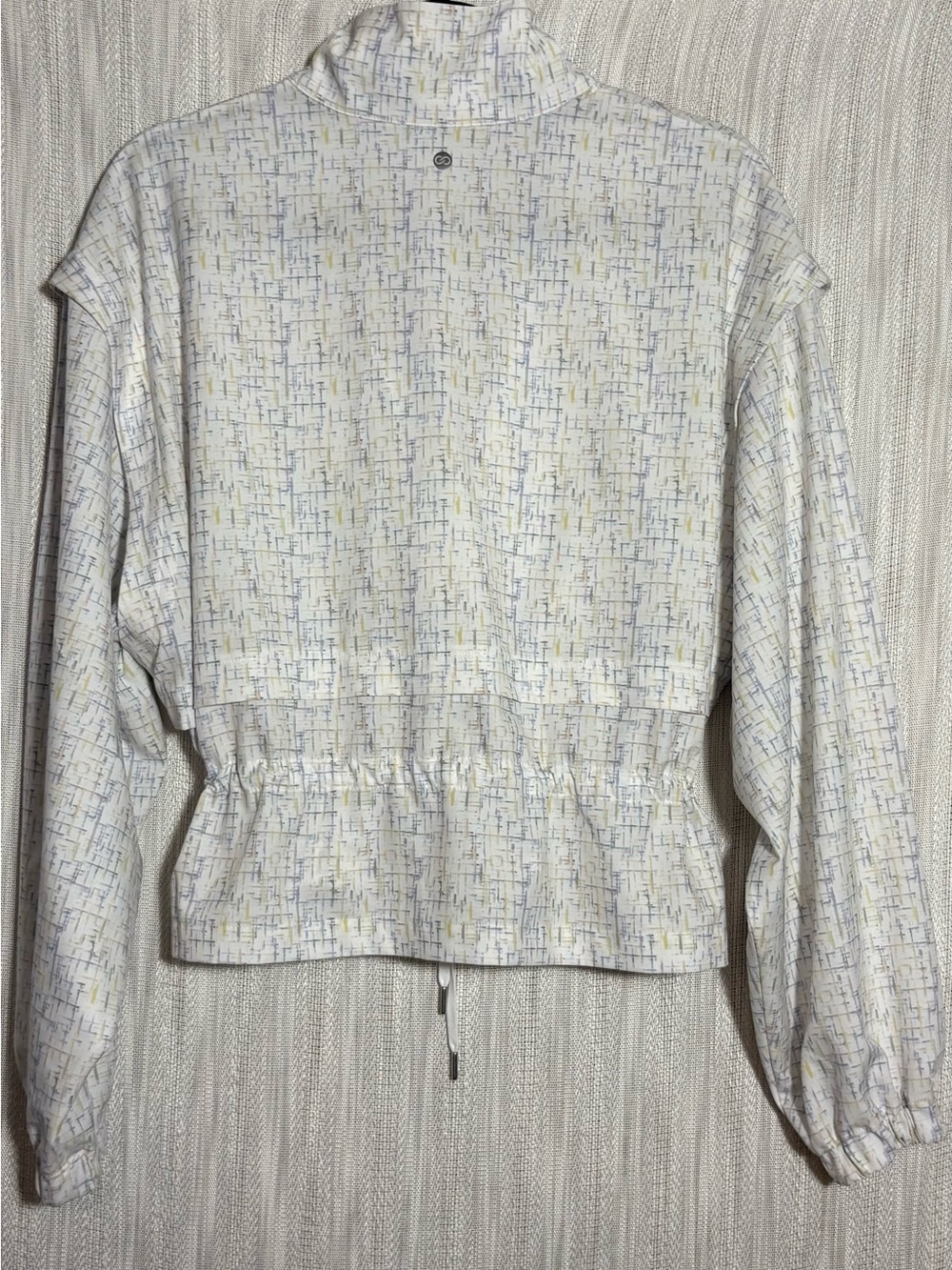Calia Women's White Printed Drawstring Bomber Jacket - Picture 2 of 6